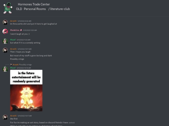 discord archives/🧦Hormones Trade Center👛 - OLD🧣Personal Rooms🧣 - literature-club [973205632058540082] screenshot